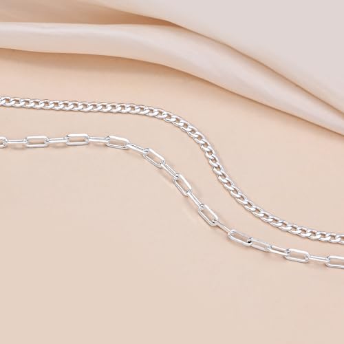 CHESKY Gold Layered Necklaces for Women, 14K Gold Plated Chain Necklace Women Trendy Cuban Link Paperclip Chain Toggle Clasp Necklace Fashion Chunky Jewelry for Women4