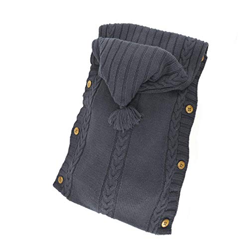 Image of XMWEALTHY Newborn Baby Wrap Swaddle Blanket Knit Wrap Blanket Bag Receiving Blankets Stroller Wrap for Baby Grey 0-6 Month