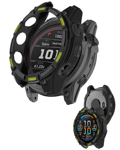 GARMIN�i�K�[�~���jEnduro3 �Ή� �p �P�[�X �J�o�[ �\�t�g �V���R���� �v���e�N�^�[�J�o�[ YAJOJO���� �Ռ��z�� �S�ʕی� �����ȒP ���ϋv �����ȒP �t�C�����Ȃ�(�u���b�N+�O���[��)