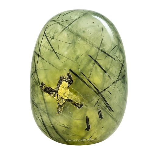 Amazing Gemstone Prehnite Crystals and Healing Stones Tumbled - 1 oz Prehnite Stone Gem Stones, Natural Healing Stones for Energy Balance, Stress Relief - Premium Polished Gems Rocks for Meditation