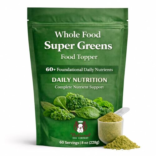 Natural Dog Company Super Greens Food Topper for Dogs, 8oz – Multivitamin & Superfood Powder – Immune, Digestive & Skin & Coat Support – No Fillers or Artificial Preservatives – All Life Stages