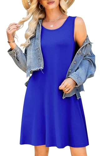 Image of WEACZZY Women Summer Casual Swing T Shirt Dresses Beach Cover up Loose Dress