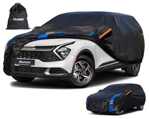 Image of Custom Fit SUV Car Cover for Kia Sportage (1994-2026), Upgraded Waterproof All Weather Outdoor Auto Cover with Driver Door Zipper & Mirror Pockets, UV /Snow /Dust Protection