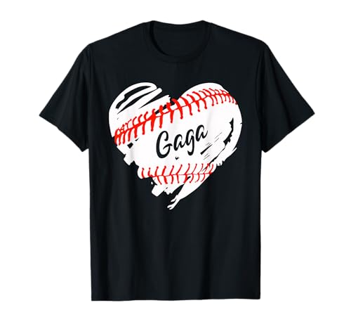 Baseball Heart Baseball Gaga Women Softball Mom Short T-Shirt