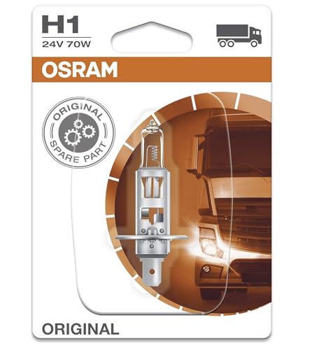 OSRAM 64155 01B Original Line H1 Lámpara Halógena para Faro Principal, 24 V, 70W, Casquillo P14, 5S, Embalaje Blister Individual