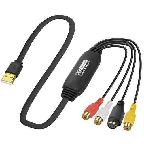 XMSJSIY Placa de captura de áudio e vídeo USB 2.0, vídeo RCA para...