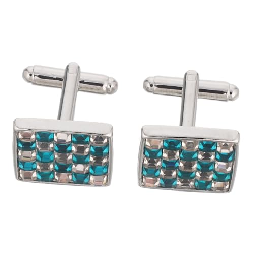 DIKACA 2個正方形カラージルコニアカフスボタン メンズタキシードシャツ用スタッズ フォーマル結婚式ビジネスアクセサリー 性派彩色装飾