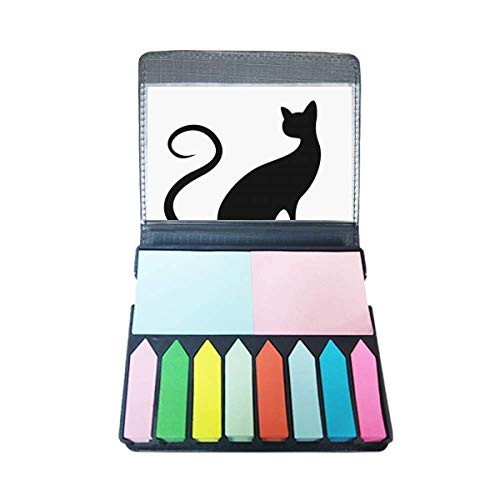 Boîte à marque-page chat noir élégante en carton rigide pour rangement de lecture