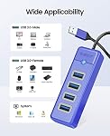 ORICO 3-Port USB HUB 3.0, USB Splitter for Laptop with 0.49ft Cable, Multi USB Port Expander, Fast Data Transfer Compatible with Mac OS 10.X and Above, Linux, Android (PW4U-U3-05-BL)