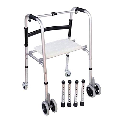 Silla de Ruedas Ligera, Plegable y Ajustable para conducción médica, de Aluminio, de Cuatro Patas para Personas Mayores.