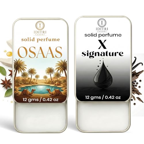 Image of Solid Perfume |x signature&Osaas Alcohol Free Wax Perfume Balm, Long Lasting | Pocket Tin 12g, Pack Of 2| Non Greasy Smooth Glide, Travel Friendly Men And Women