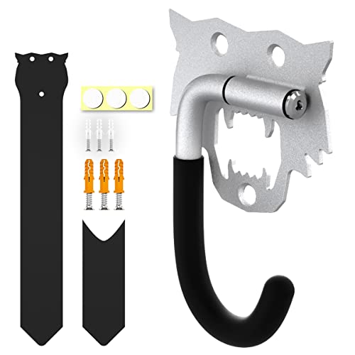 Fahrrad-Wandhalterung mit PVC-Platte Reifenablage - Vertikale Fahrradaufbewahrung für Innen, Garage, Schuppen - Aluminiumlegierung Fahrradaufhänger für die meisten Fahrräder (Silber 1Stück) Cover