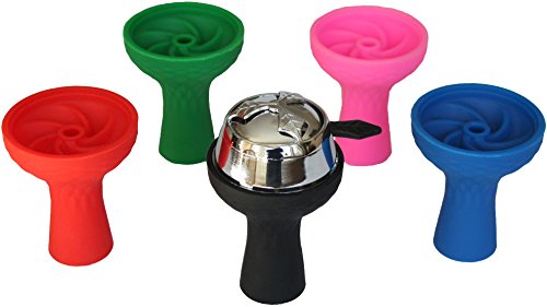 Silicone Hookah Bowl and Heat Management System - Bowel Lotus and Samsaris (Black)