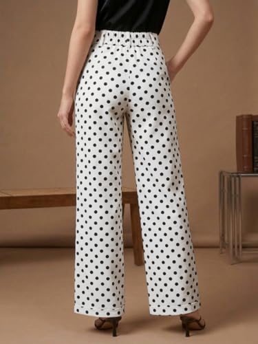 Image of GRECIILOOKS Boho Printed Wide Leg Palazzo Pants for Women, Flowing High Waist Rayon Trousers for Beach, Vacation, Lounge, and Summer Style