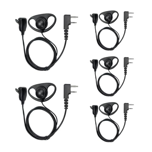 JoyRole D�^�C�v�C���[�t�b�N �g�����V�[�o�[ �C���[�s�[�X �}�C�N2�s���w�b�h�Z�b�g�t�� Baofeng UV5R Retevis Kenwood 2�E�F�C���W�I�C���[�s�[�X 5�p�b�N