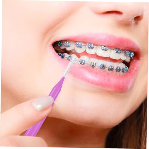 COLLBATH 50stücke Interdentalbürstenreiniger Zahnspangenbürste Zahnstocher Zahnseidekopf Oral Flosser Zur Zahnreinigung Mit Weichen Borsten Und Ergonomischem Griffdesign Für Tägliche – Bild 7