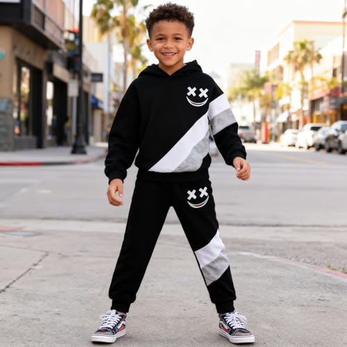 Image of Size 5-13 Years Boys Summer /Spring Outfits Set Short Sleeve T-Shirt & Pants Kids Boys Fall Fashion Clothes Sets