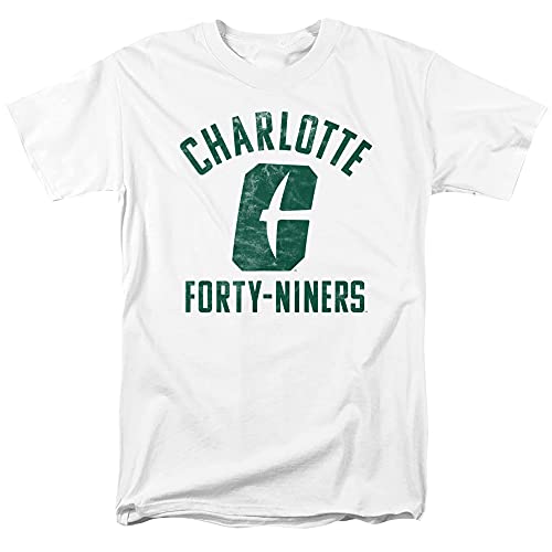 University of North Carolina at Charlotte Official Forty-Niners Logo Unisex Adult T-Shirt White Large