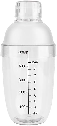 Miniatura 5 de Coctelera transparente antifugas, coctelera de policarbonato transparente con escala, coctelera de bebidas, botella, herramienta de pub (16.9 fl oz)