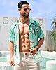 BOJIN Men's Hawaiian Short Sleeve Wrinkle Free Tro... #2