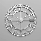 Wanduhr Wall Clocks Wanduhren 80cm große Metall dekorative römische Ziffern 3D-Skelett Stille Uhr Silber für Küche, Schlafzimmer, Garten, Wohnzimmer, Arbeitszimmer, Büro (Durchmesser: 34 Zoll)