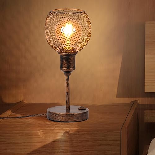 TWSXTE E27 Retro LED Lámpara de Sobremesa Decorativa Nightlight Vintage Lámpara de Mesilla de Noche Lámpara de Lectura con...