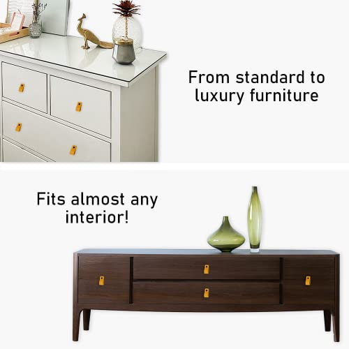 Brute Strength - Ochre Yellow Leather Cabinet Handles - 2 Pack - 12.5 x 2.5 cm - Kitchen, Bathroom, Dresser & More - Image 2