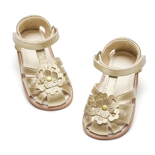 Image of Felix & Flora Toddler Girls Sandals Soft Rubber Princess Flat Shoes Flower Girl Shoes