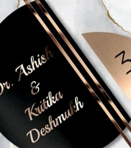 Image of Nameplate for home Entrance Outdoor 30x30 centimeteres for Flat /Home /for Entrance Outdoor Round Shape Golden 3D Emboss Gloss finish