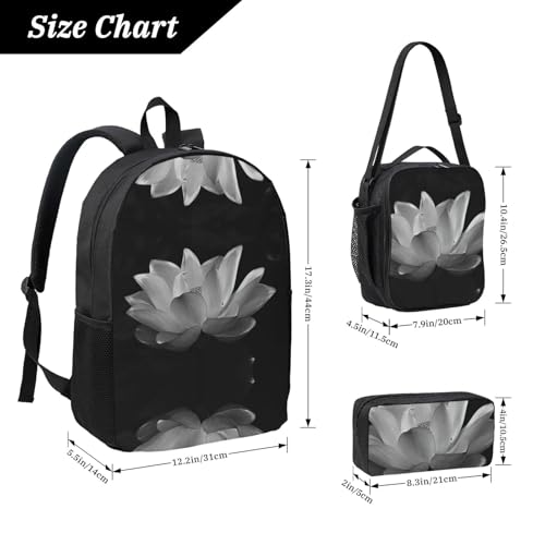 Mochila escolar de flores con lonchera y estuche de 3 piezas 4