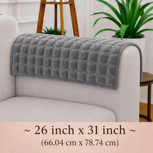 Image of STITCHNEST 'Haven Soft Series' Sofa Armrest Cover | Ultra Soft Plush Hand Rest Protector for Sofa & Couch Furniture, Washable Textured Arm Cover