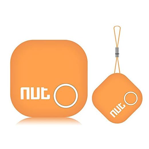 Car Key Finder Tile Smart Tag Tracker Locator - Nut 2" Tracking Chip for Wallet Bluetooth Item Anti-Lost with App, Mini GPS Alarm Tracer Reminder for Bag Phone Pets Dog Keychain Purse Luggage, Orange