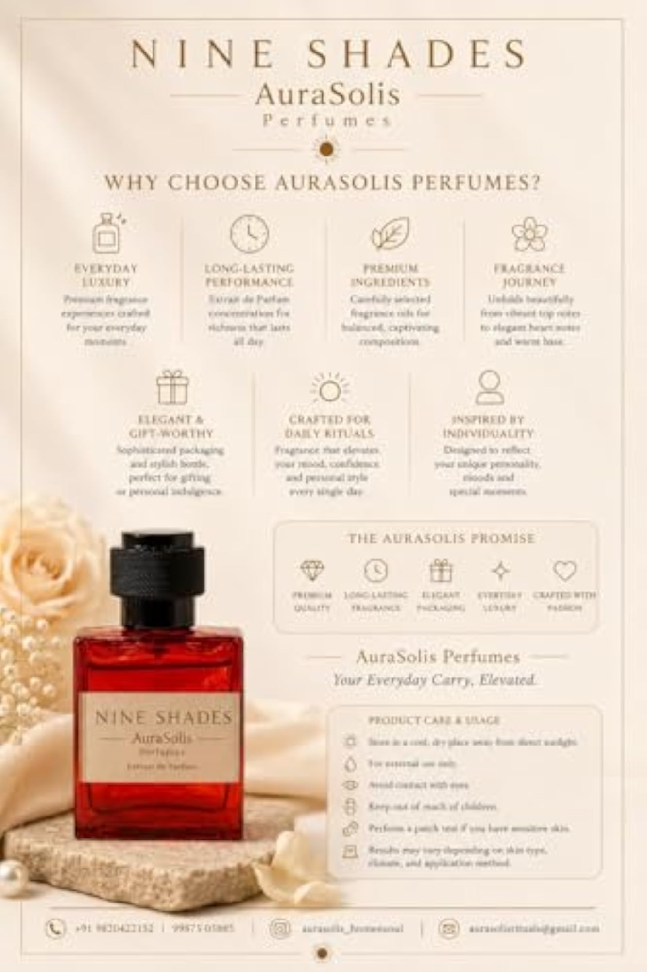 Nine Shades Long Lasting Luxury Perfume, Unisex