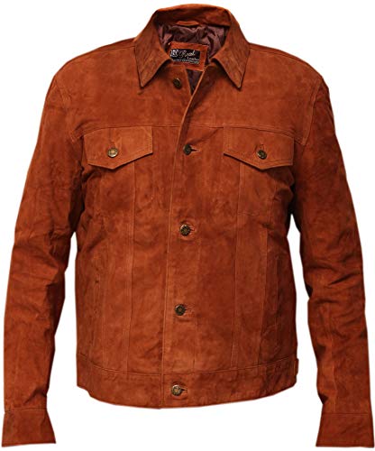 Image of Wolverine 3 Logan Hugh Jackman X Men Brown Real Suede Leather Jacket - Red -