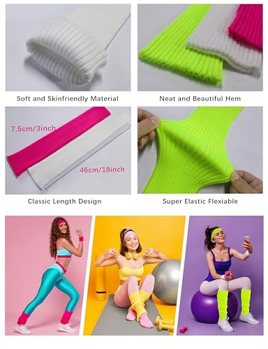 V28 Women Warm Leg Warmers 80S Retro Party Costume Knit Ballet Neon Long Socks thumb #2