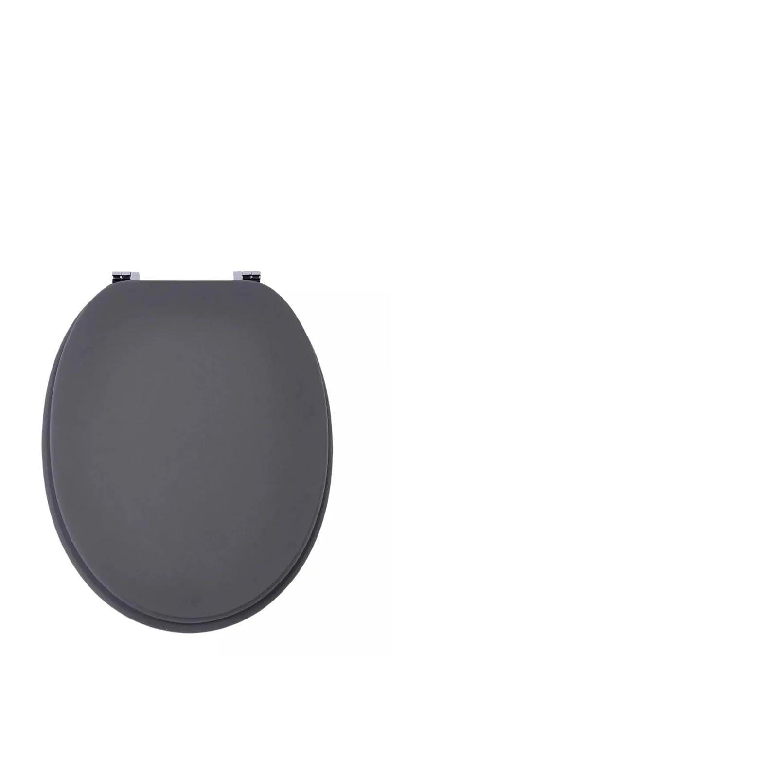 18" Universal MDF WC Toilet Seat – Easy Fit with Strong Zinc Alloy Hinges, Smooth Wipe Surface – Fits All Water Closets (Grey Wooden)
