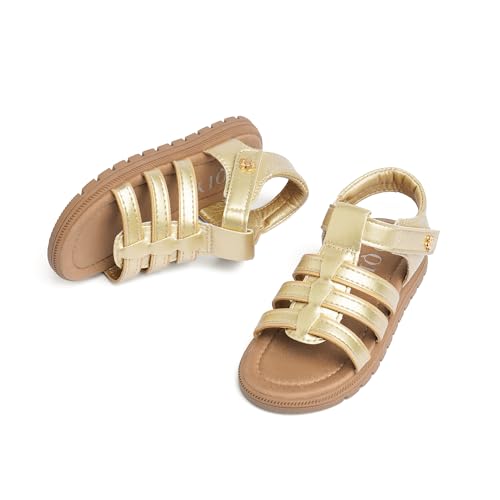 Image of QIY Toddler Girl Sandals Little Kids Summer Dress Shoes Open Toe Flats Princess Sandals for School Beach Party