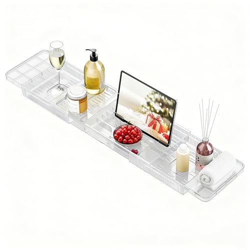 Vassoio Vasca da Bagno in Acrilico, Regolabile per Vassoio da