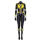 Fiwawe Women Superhero Wasp Costume Cosplay Wasp Jumpsuit Bodysuit Adult Women Halloween Outfits (Small,yellow), ZJ00174