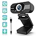 PC Webcam, TedGem 1080P Full HD Webcam USB Desktop & Laptop Webcam Live Streaming Webcam with Microphone Widescreen HD Video Webcam 90-Degree Extended View for Video Calling (Dark)