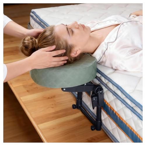 Veuverig Massage Headrest for Bed Adjustable Face Down Pillow After Eye Surgery Vitrectomy Massage Head Rest for Bed At Home Mattress Portable Massage Pillow Face Cradle (Black 6-17IN)