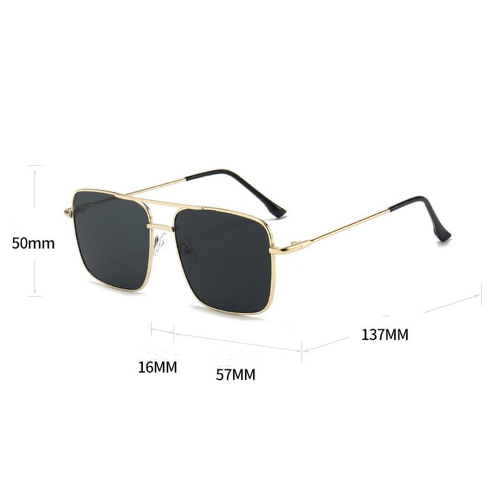 Occhiali da sole da donna vintage con montatura in lega, occhiali da sole da uomo grandi con lenti anti UV400, occhiali