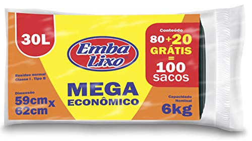 Saco Lixo Embalixo Mega Econômico 30 Litros, Pacote de 100 Unidades 3 Saco Lixo Embalixo Mega Econômico 30 Litros, Pacote de 100 Unidades - Imagem 3