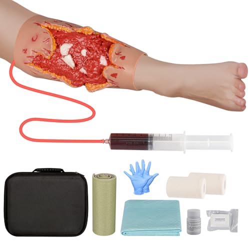 Image of Wound Packing Trainer, Open Fracture Wound Trainer Sleeve | Wound Dressing Training Model, Stop the Bleeding Training Kit for Meidcal Education