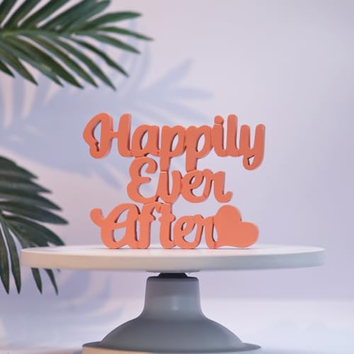 Image of NUKKAD TALES Happily Ever After Pink Showpiece Home Decor Items for Bedroom Living Room Decoration Items for Center Table Book Shelf Gift Items for Couples Gift for Girls (7 x 5.30 inch)