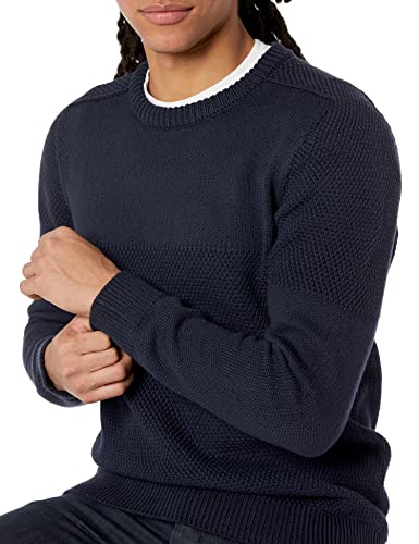 Men's 3D Contrast Stitch Crewneck Sweater3