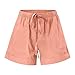Blczomt Cruise wear for Women Shorts for Women Summer Beach Vacation Cute Comfy Drawstring Linen Pants Lounge Wear Casual Loose Cruise Outfits 2026 Pink L
