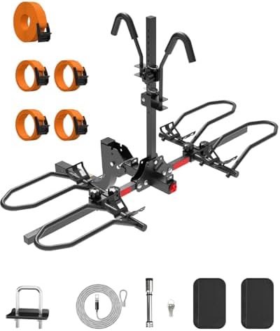 PAULINN Ebike Rack for Tow Hitch, Heavy Duty 2 Bike Folding Bicyc...