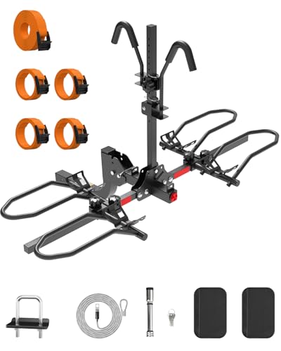 PAULINN Ebike Rack for Tow Hitch, Heavy Duty 2 Bike Folding Bicycle Car SUV Racks for E Bike,Fat...