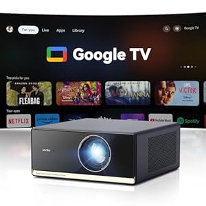 Wanbo X5 Pro Google TV Smart Projector with Wi-Fi & Bluetooth, 4K Supported, 1100 ANSI Outdoor & Home Movie Projector, Auto Focus & Keystone, HDMI 2.0, Voice Control, HDR10 (2025 Upgrade)